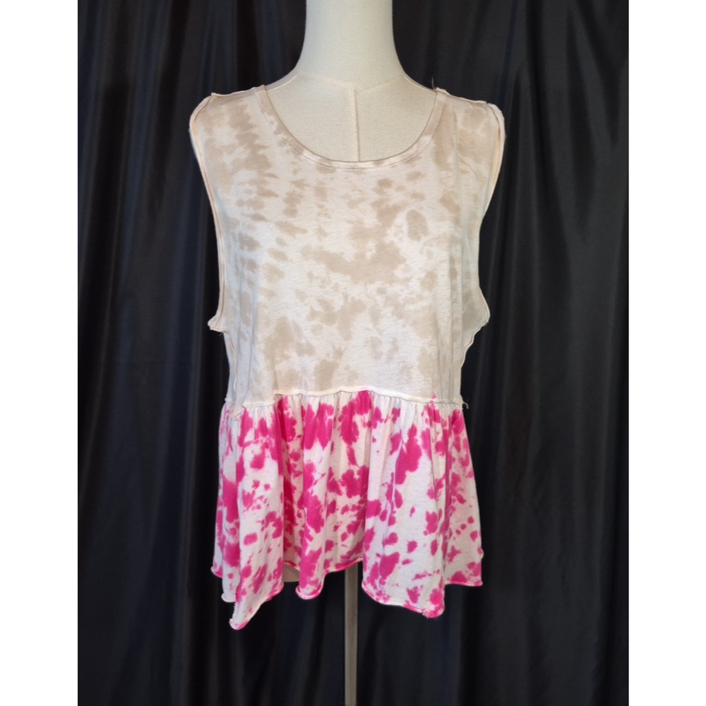 We The Free Anytime Pink Hibiscus Tie Dye Tank Top XS Women's - Picture 4 of 11